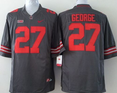 Buckeyes #27 Eddie George Grey Stitched Youth NCAA Jersey - Click Image to Close